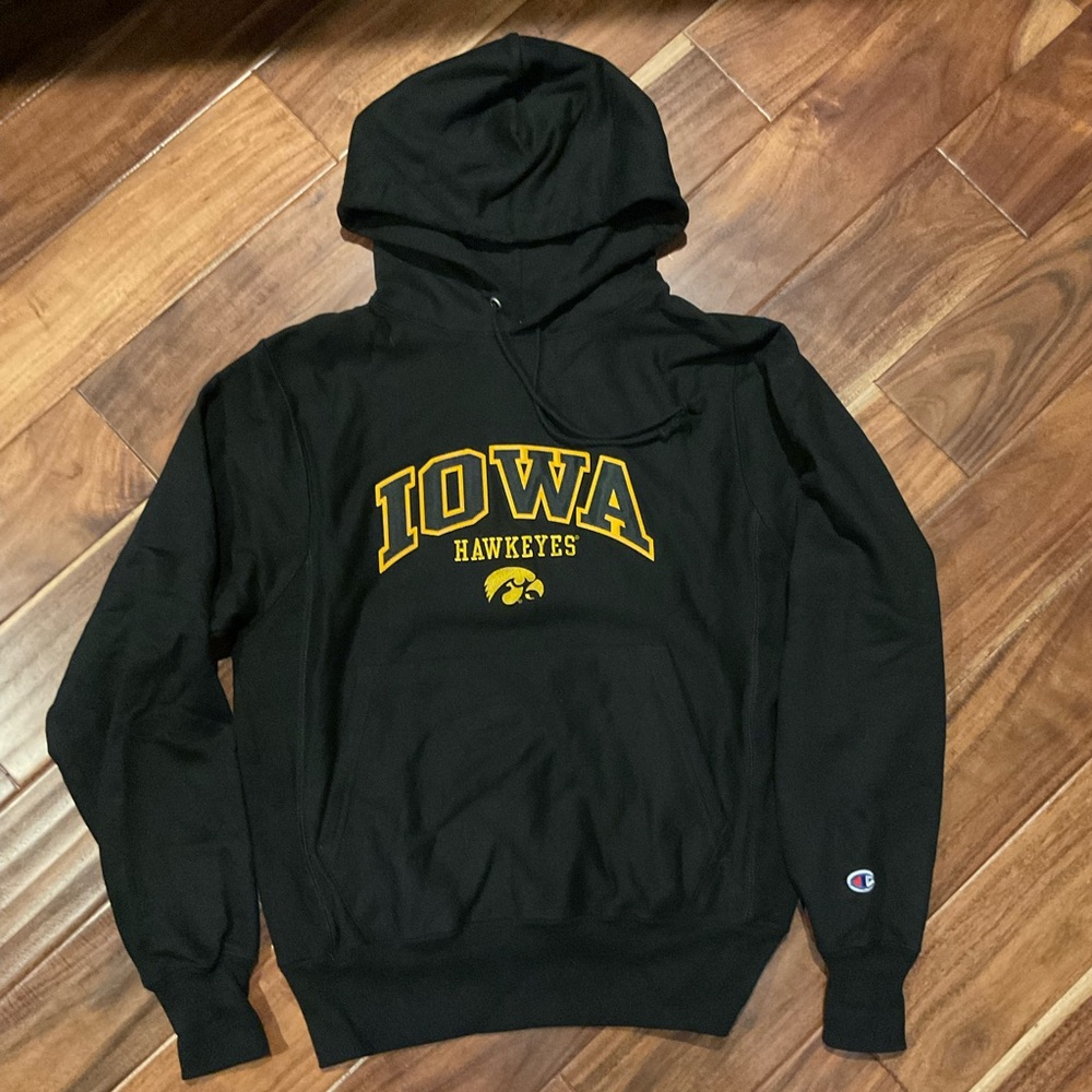 Champion Black Iowa Hawkeyes Hoodie